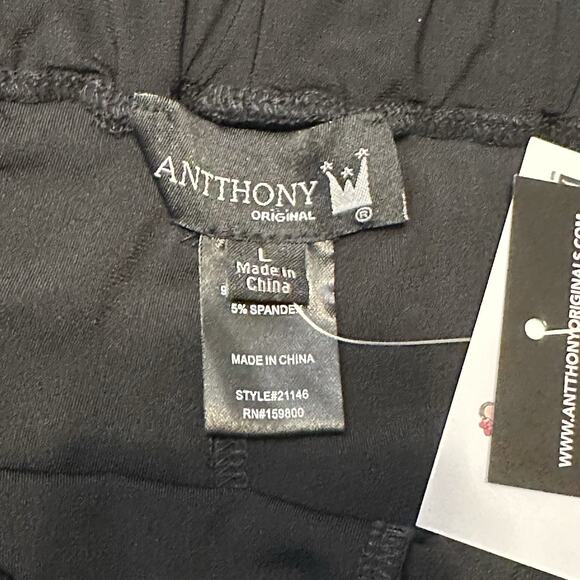 Antthony Original Pull-On Black Pants Women's Large Stretch Knit Wide-Leg NEW - Picture 5 of 12
